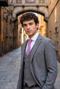 Cravatta da uomo in poliestere a maglia viola