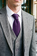 Cravatta da uomo in maglia viola