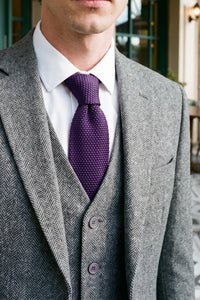 Cravatta da uomo in maglia viola