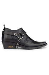 Mens Real Leather Riding Shoes with Chain