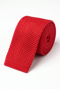 Cravatta da uomo rossa in maglia