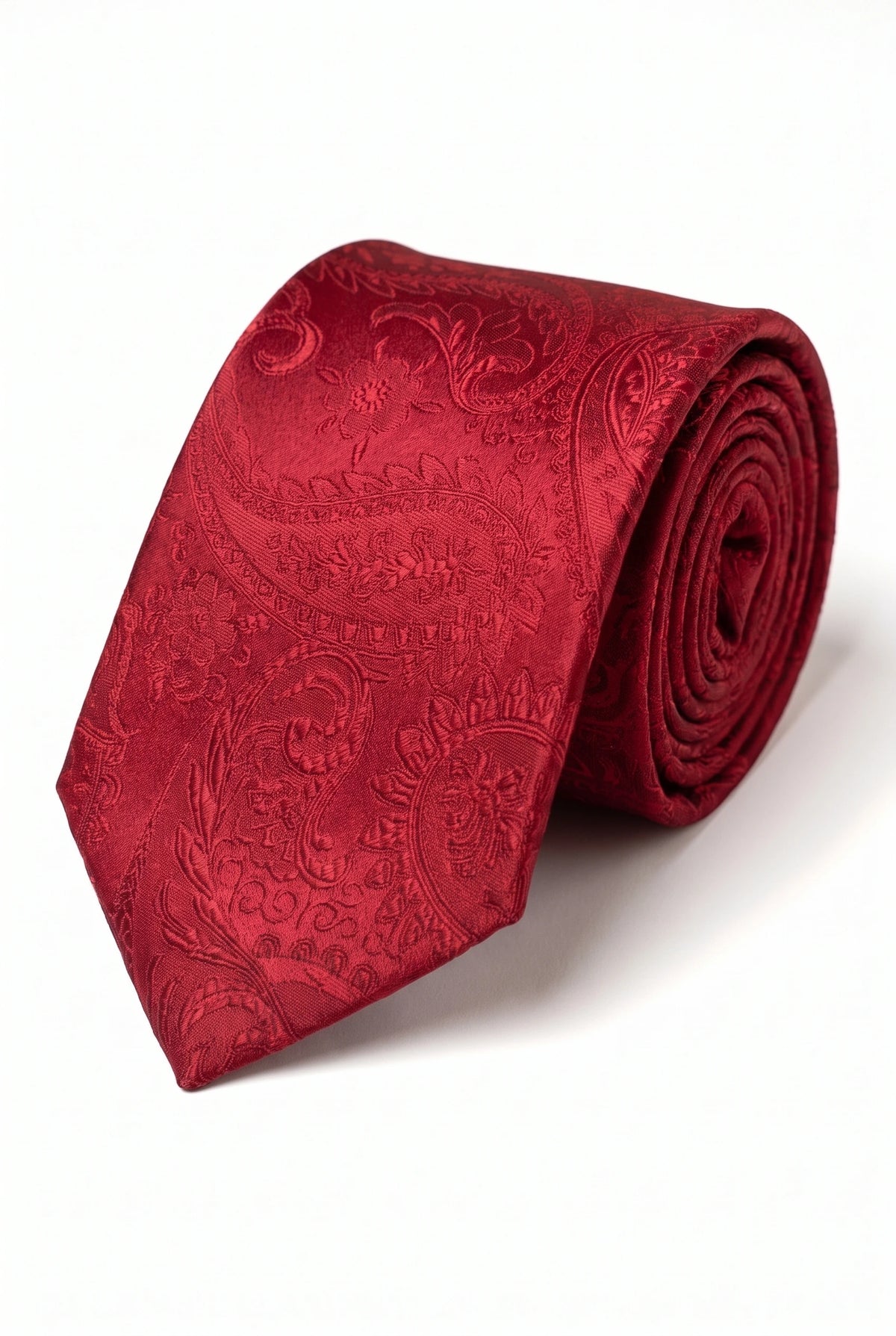 Set regalo con cravatta da uomo rossa a fantasia paisley