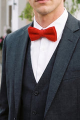 Papillon da uomo in tweed rosso