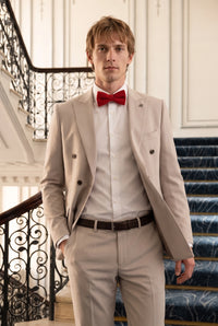 Papillon da uomo in tweed rosso