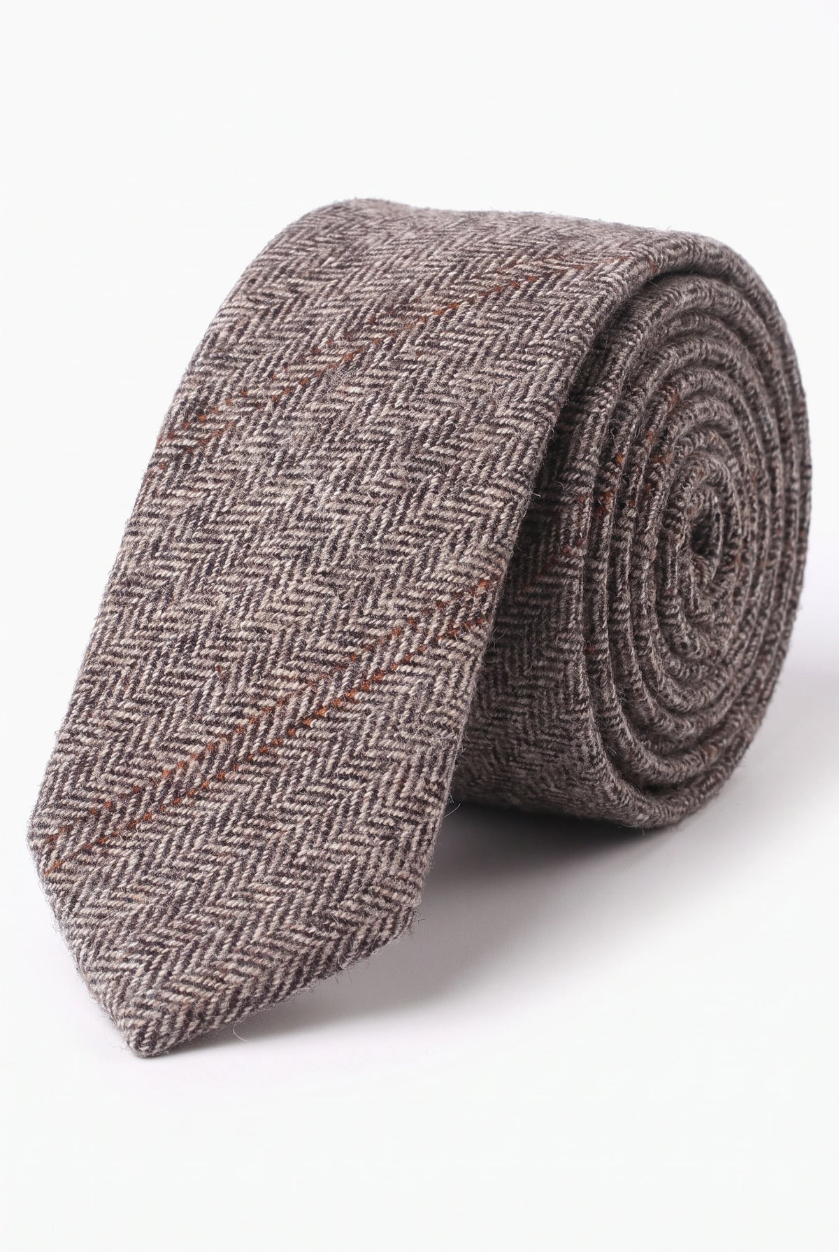 Cravatta da uomo in tweed di misto lana rossa