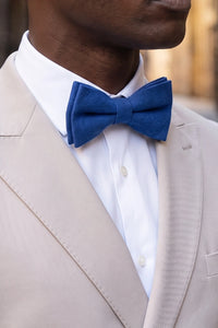 Papillon da uomo blu royal a doppio strato