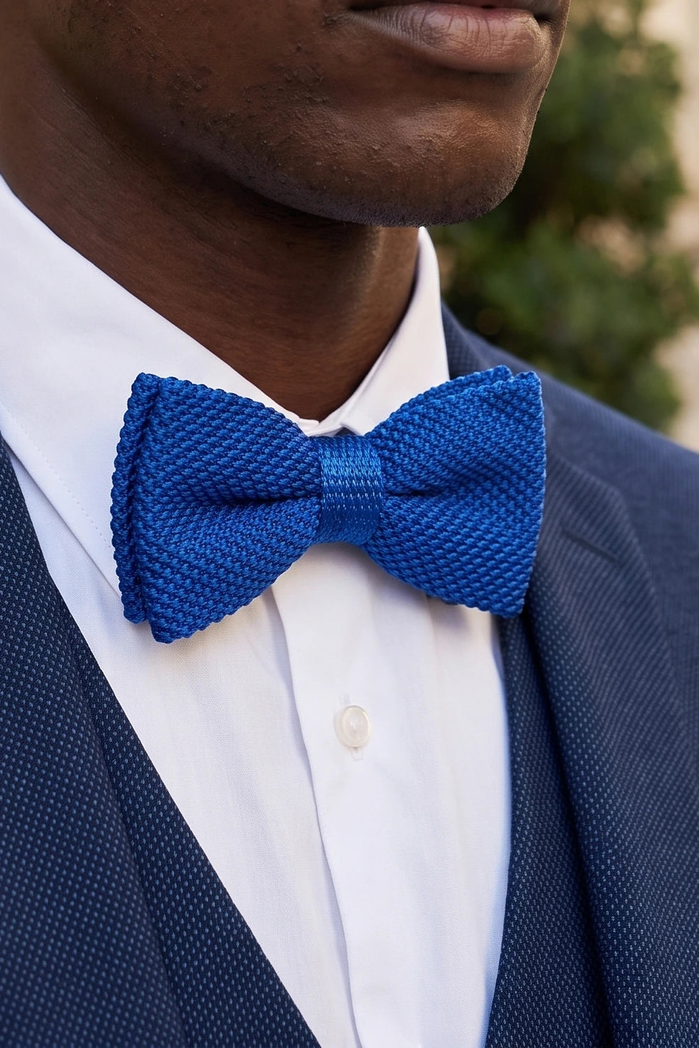 Papillon da uomo in maglia blu royal