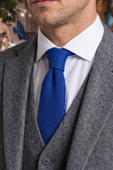Cravatta da uomo in maglia blu royal