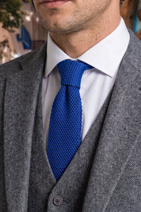 Cravatta da uomo in maglia blu royal