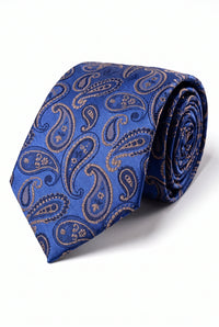Cravatta da uomo blu royal con motivo paisley
