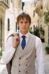 Cravatta da uomo blu royal con motivo paisley