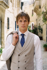 Cravatta da uomo blu royal con motivo paisley