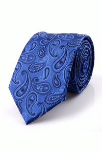 Cravatta da uomo blu royal con motivo paisley
