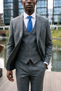 Cravatta da uomo blu royal con motivo paisley
