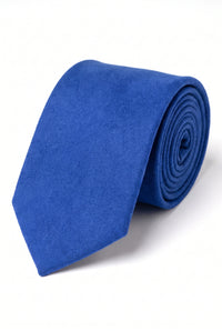 Cravatta da uomo blu royal con finitura scamosciata