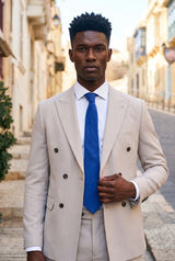 Cravatta da uomo blu royal con finitura scamosciata