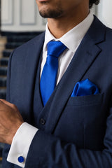 Set di cravatte da uomo blu royal