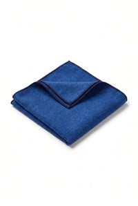 Fazzoletto da taschino da uomo in misto lana tweed blu royal