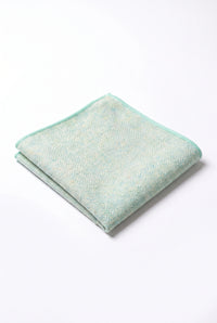 Fazzoletto da taschino da uomo in misto lana tweed verde salvia