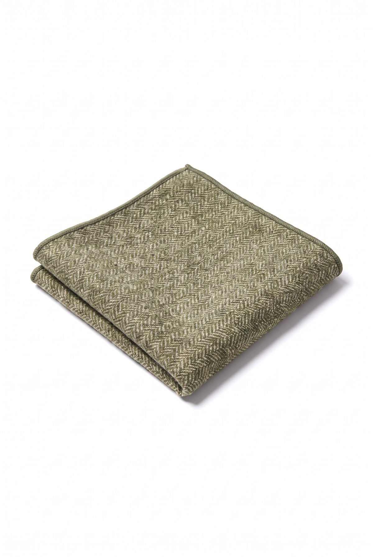 Fazzoletto da taschino da uomo in misto lana tweed verde salvia