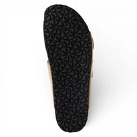 Sandali da uomo in pelle color sabbia con plantare slip-on