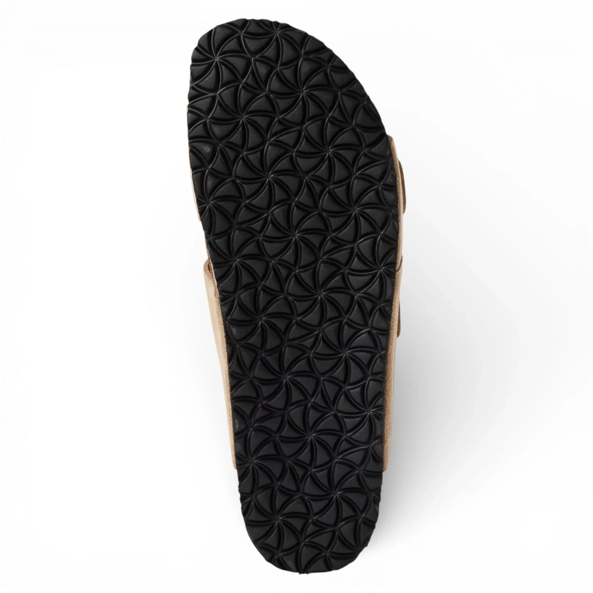 Sandali da uomo in pelle color sabbia con plantare slip-on