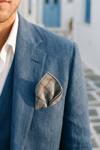 Fazzoletto da taschino da uomo in tweed argentato