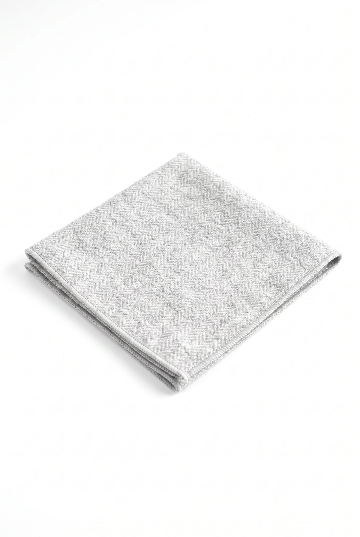 Fazzoletto da taschino da uomo in misto lana tweed argentato