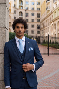 Set regalo con cravatta da uomo azzurra con motivo paisley
