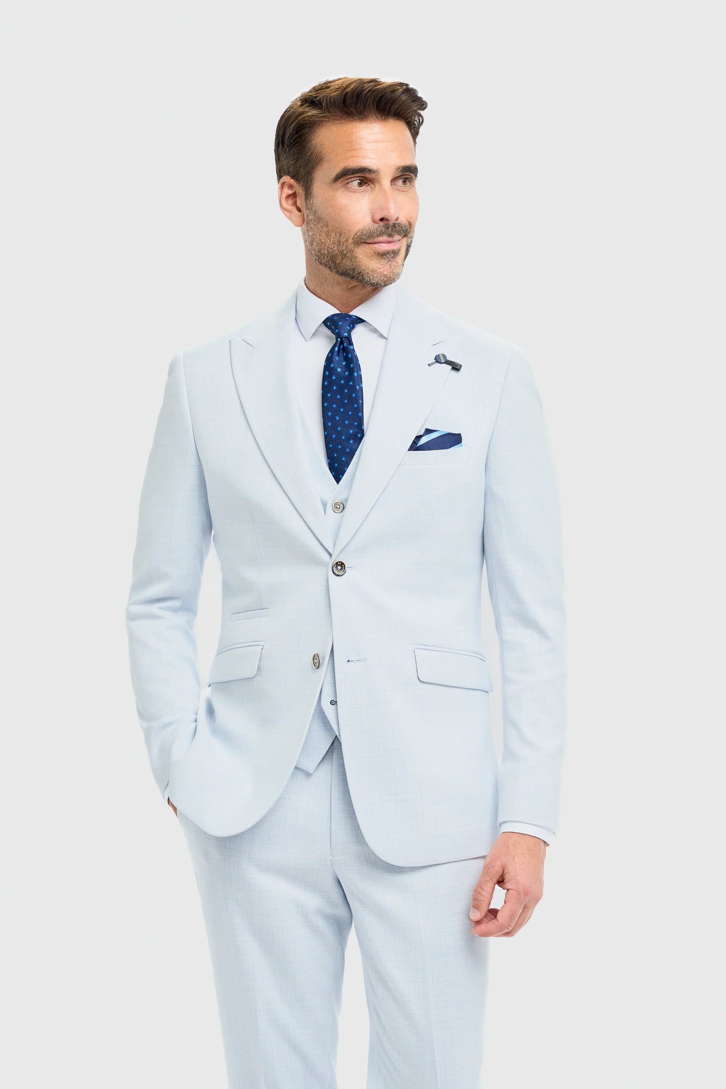 Blazer sartoriale azzurro cielo da uomo