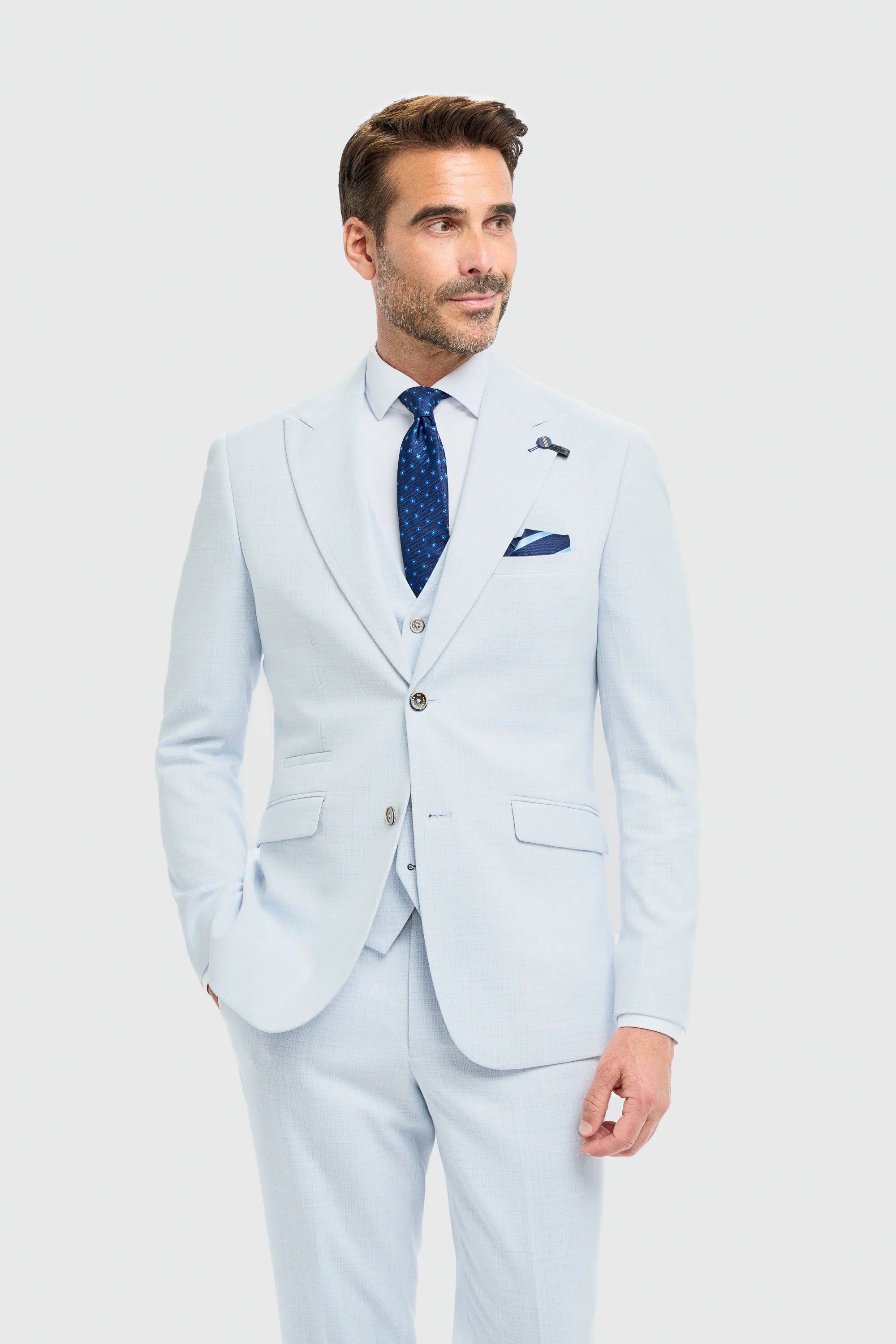 Blazer sartoriale azzurro cielo da uomo