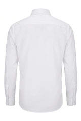 Camicia elegante da uomo a maniche lunghe, vestibilità slim, con bottoni - Bianca