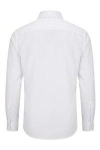Camicia elegante da uomo a maniche lunghe, vestibilità slim, con bottoni - Bianca