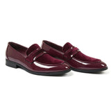 Mocassini da uomo slip-on in ecopelle con dettagli in velluto e vernice