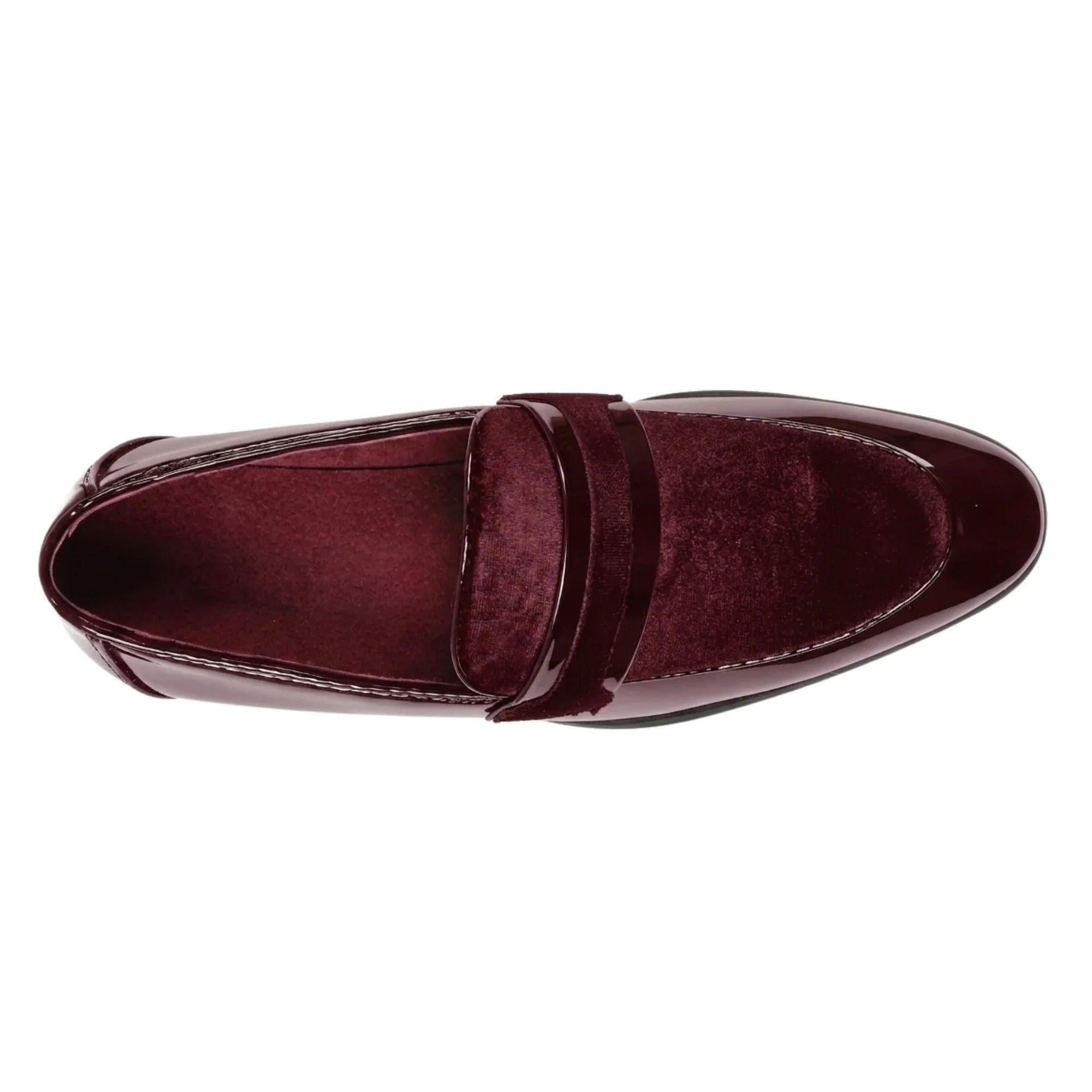 Mocassini da uomo slip-on in ecopelle con dettagli in velluto e vernice