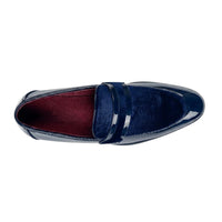 Mocassini da uomo slip-on in ecopelle con dettagli in velluto e vernice