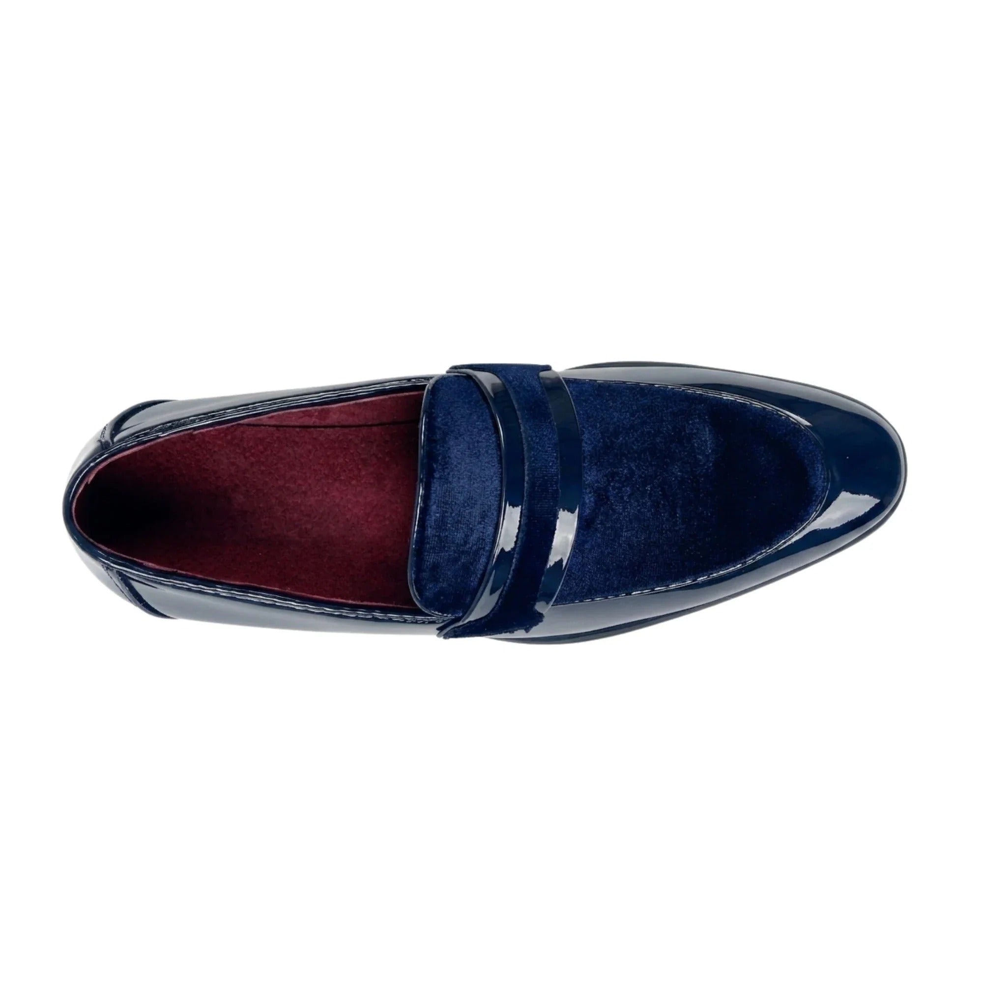 Mocassini da uomo slip-on in ecopelle con dettagli in velluto e vernice