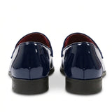 Mocassini da uomo slip-on in ecopelle con dettagli in velluto e vernice