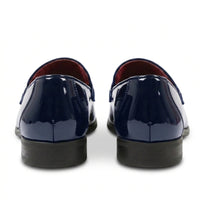 Mocassini da uomo slip-on in ecopelle con dettagli in velluto e vernice