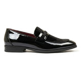 Mocassini da uomo slip-on in ecopelle con dettagli in velluto e vernice