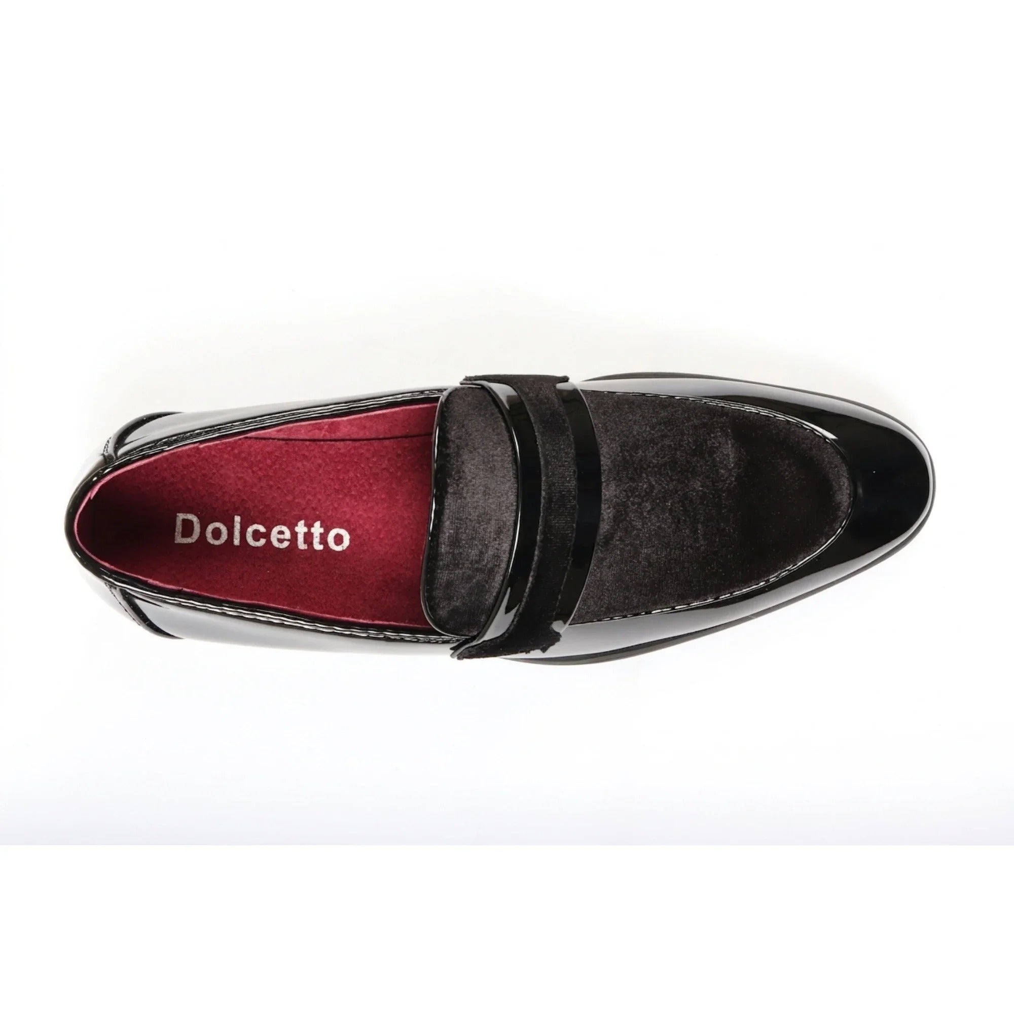 Mocassini da uomo slip-on in ecopelle con dettagli in velluto e vernice