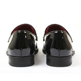 Mocassini da uomo slip-on in ecopelle con dettagli in velluto e vernice