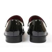 Mocassini da uomo slip-on in ecopelle con dettagli in velluto e vernice