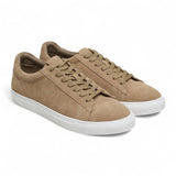 Sneakers casual da uomo in pelle scamosciata grigio pietra con lacci