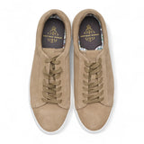 Sneakers casual da uomo in pelle scamosciata grigio pietra con lacci