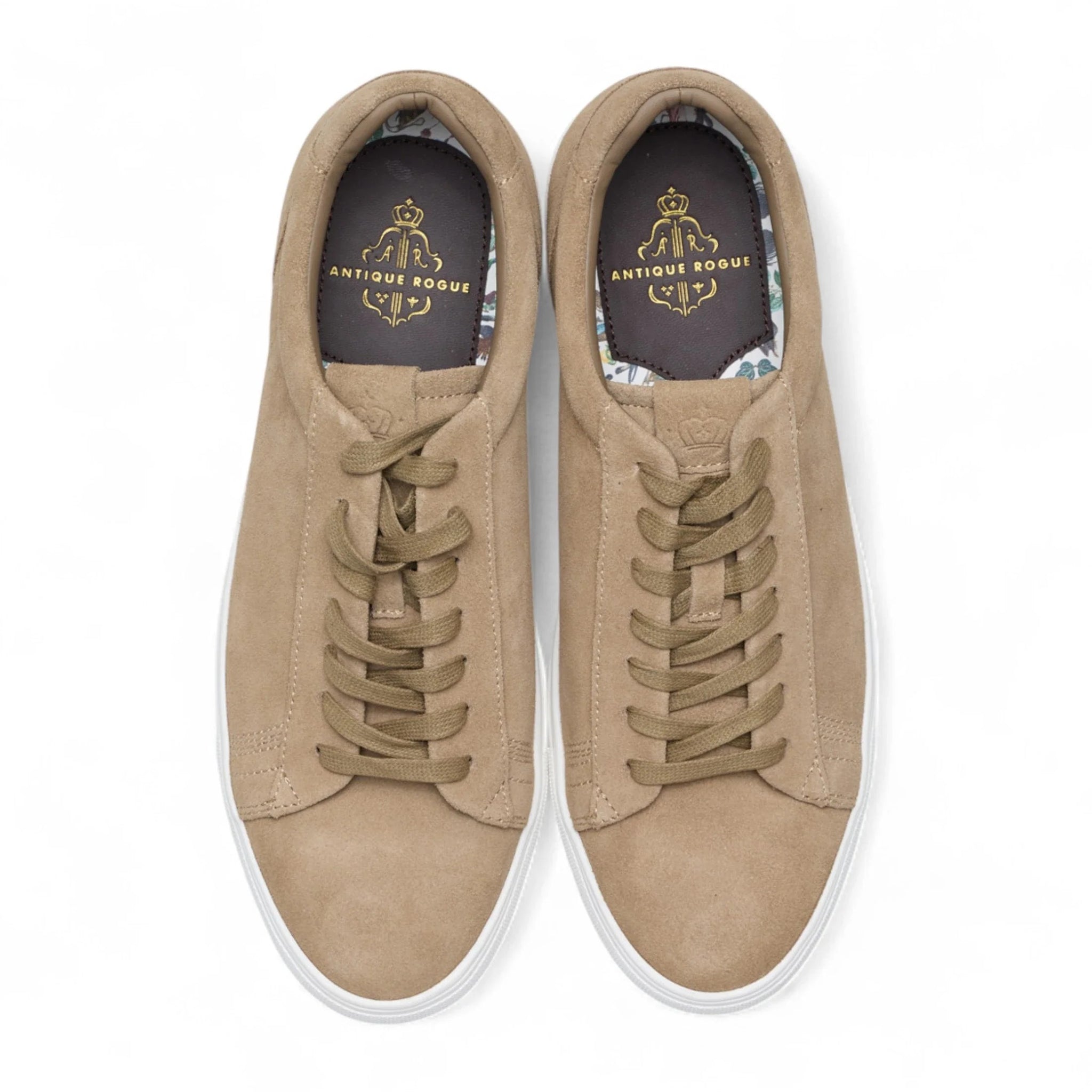 Sneakers casual da uomo in pelle scamosciata grigio pietra con lacci