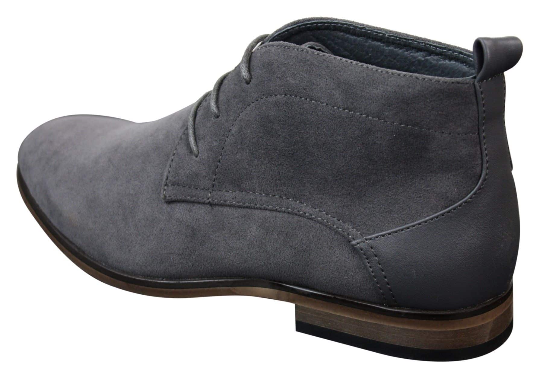 Mens Suede Desert Ankle Red Grey Brown Blue Boots Shoes Smart Casual Leather Laced