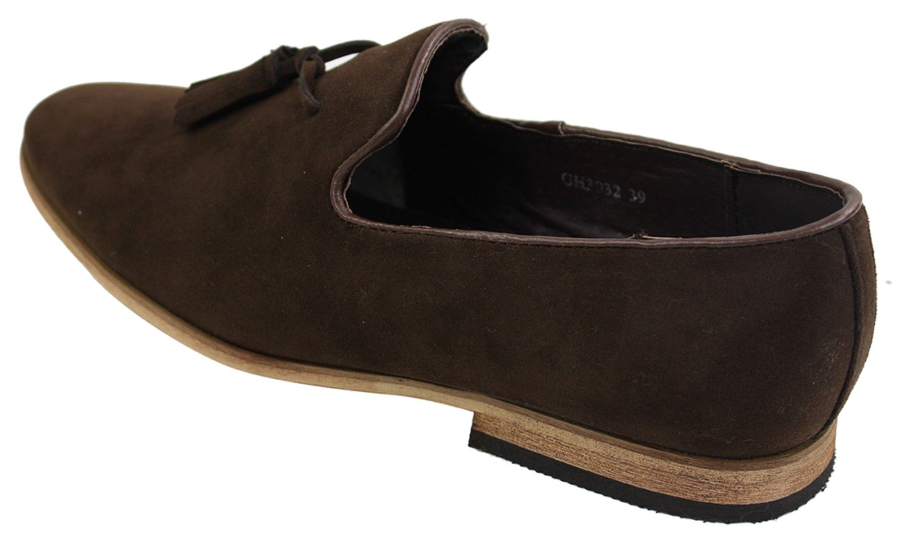 Mens Suede Loafers Driving Shoes Slip On Tassle Design Leather Line Black Comfort