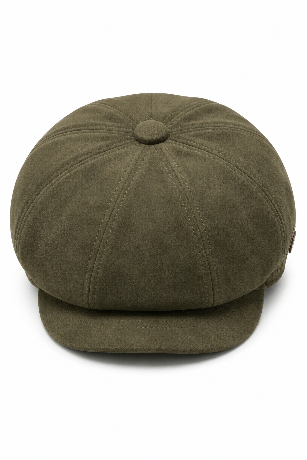 Cappello da uomo in pelle scamosciata stile vintage Gatsby Baker Boy a 8 pannelli - Verde oliva