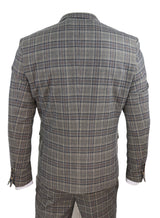 Mens Grey Сheckered 3 Piece Suit